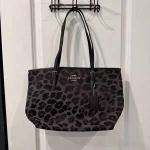 Coach Black Leopard Pattern Tote